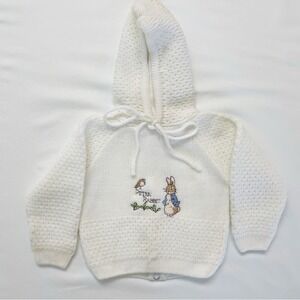 Vintage Beatrix Potter Quiltex Peter Rabbit Baby Sweater Size 6-9 Months Zip